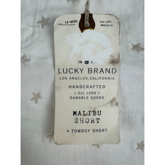 Lucky Brand Malibu Short Womens White Embroidered Star Denim Cutoff Shorts Sz 26 - Picture 5 of 16